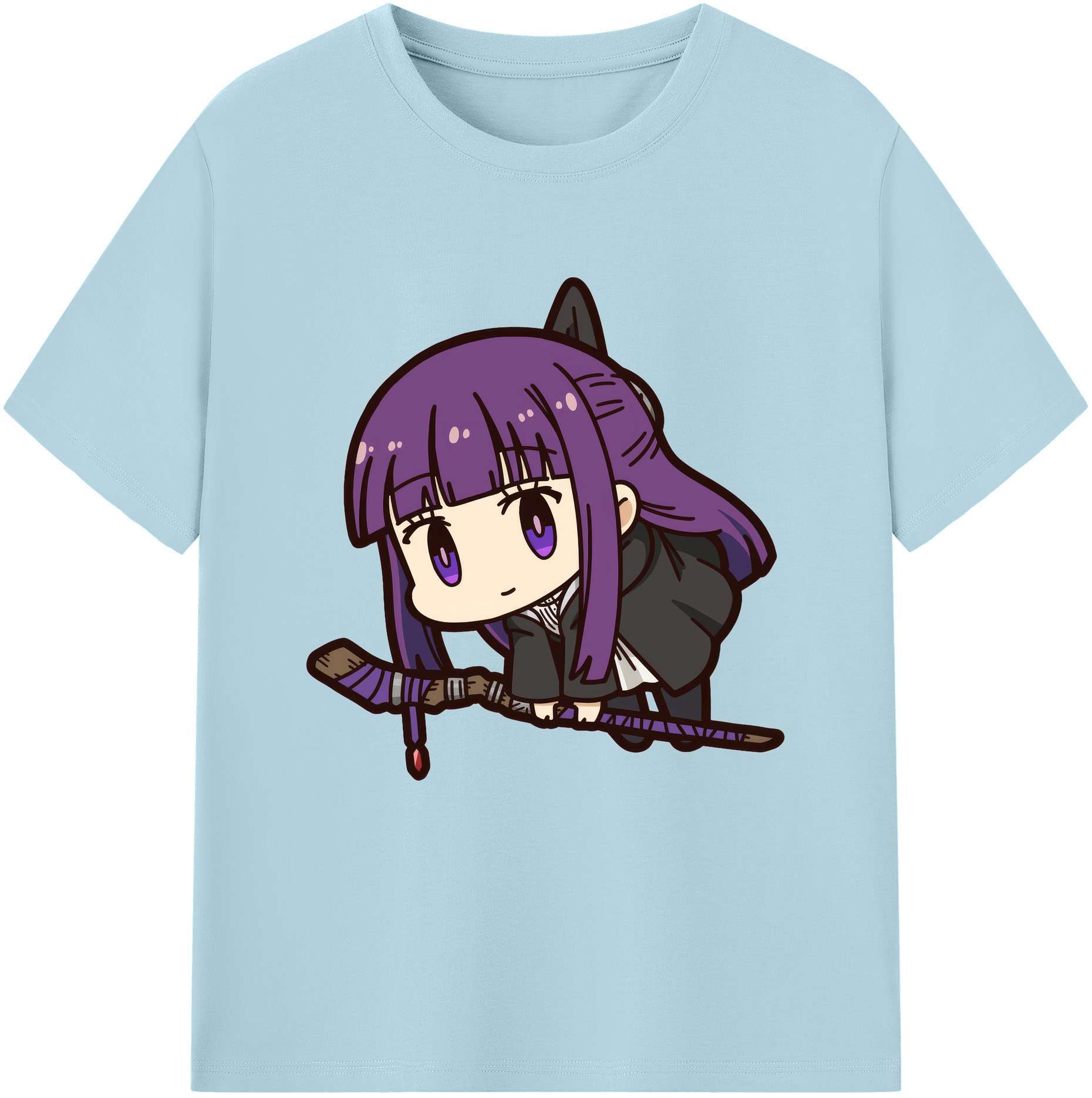 （画像用） 葬送のフリーレン Frieren 綿100％半袖Tシャツ（フロントプリント）